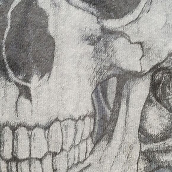 Skeleton Skull Shirt Medium 19x25 Gray Black - Picture 11 of 13